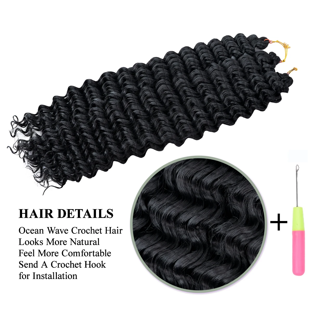 Deep Wave Water Wave Twist ผมโครเชต์ถักโครเชต์ Braids Ombre สีบลอนด์ Afro Curls Deep Wave Braiding Hair Extension