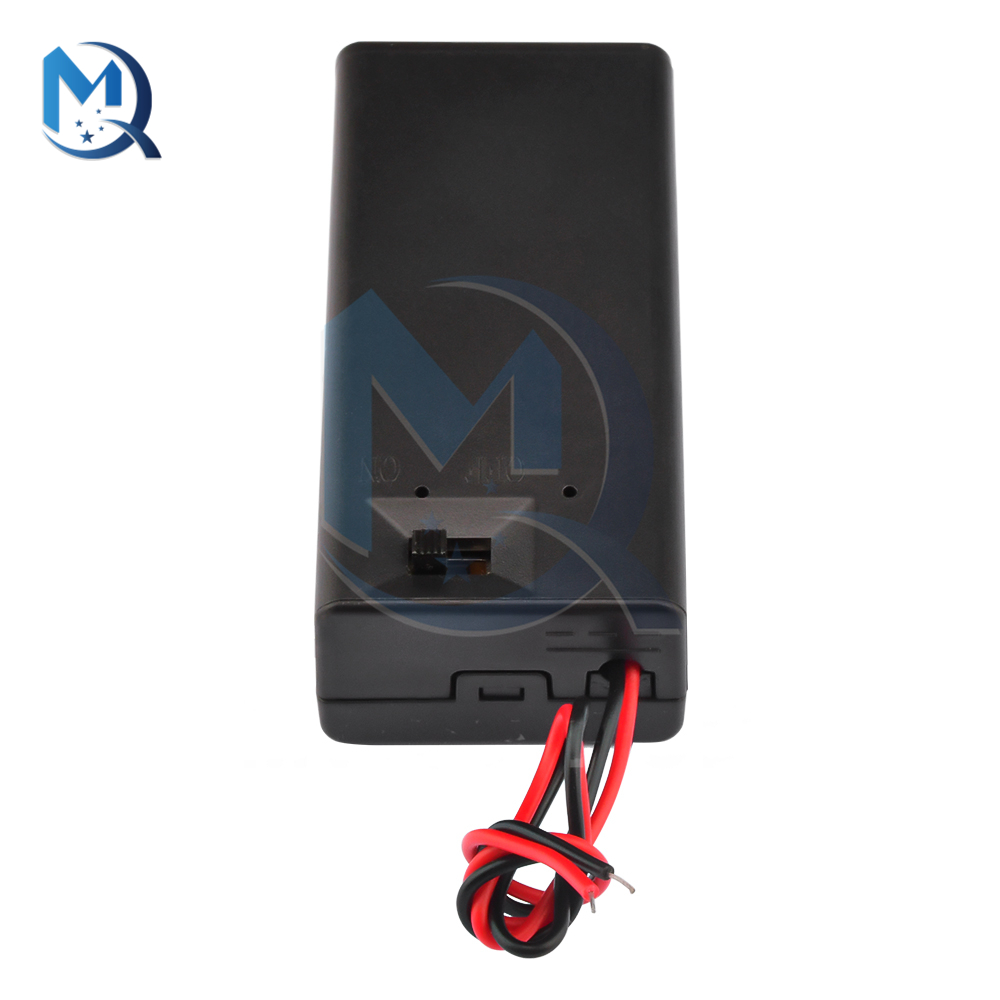 1pc 9V Batterie Lagerung Fall Kunststoff Box Halter Mit Führt AUF/OFF Schalter Abdeckung