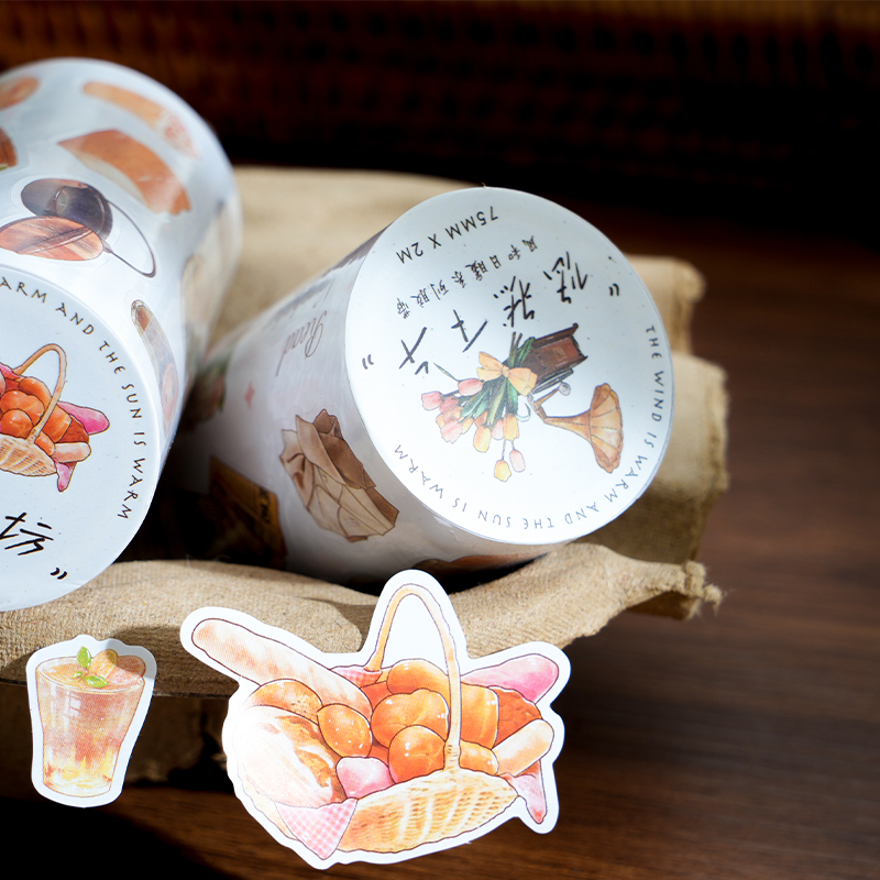 Yoofun 7.5x200cm Scrapbooking Cute Cartoon Kitchen Tape Stickers DIY Stationery Decor Journal Diary Card Making Mobile Planner