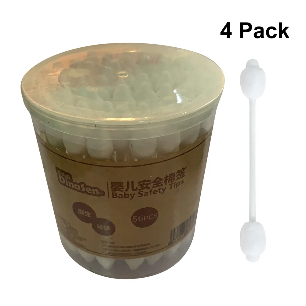 56/224pcs เด็กผ้าฝ้ายธรรมชาติ Swab Bud Fioc Swab Swabs ความปลอดภัยหัว Gourd Shape Stable ผ้าฝ้าย Swab Bud Fioc Swab Buds หู
