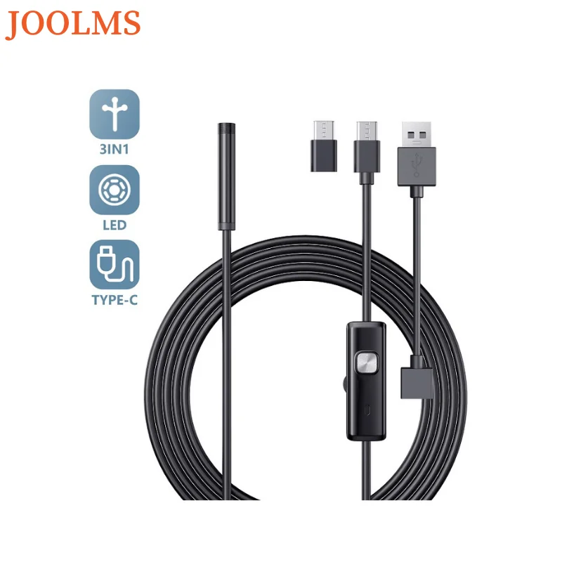 USB-эндоскоп типа C, 2 м/3,5 м, бороскоп для OTG, Android-телефона, ПК с Windows, MacBook, 5,5 мм, 7 мм, инспекционная змеиная камера