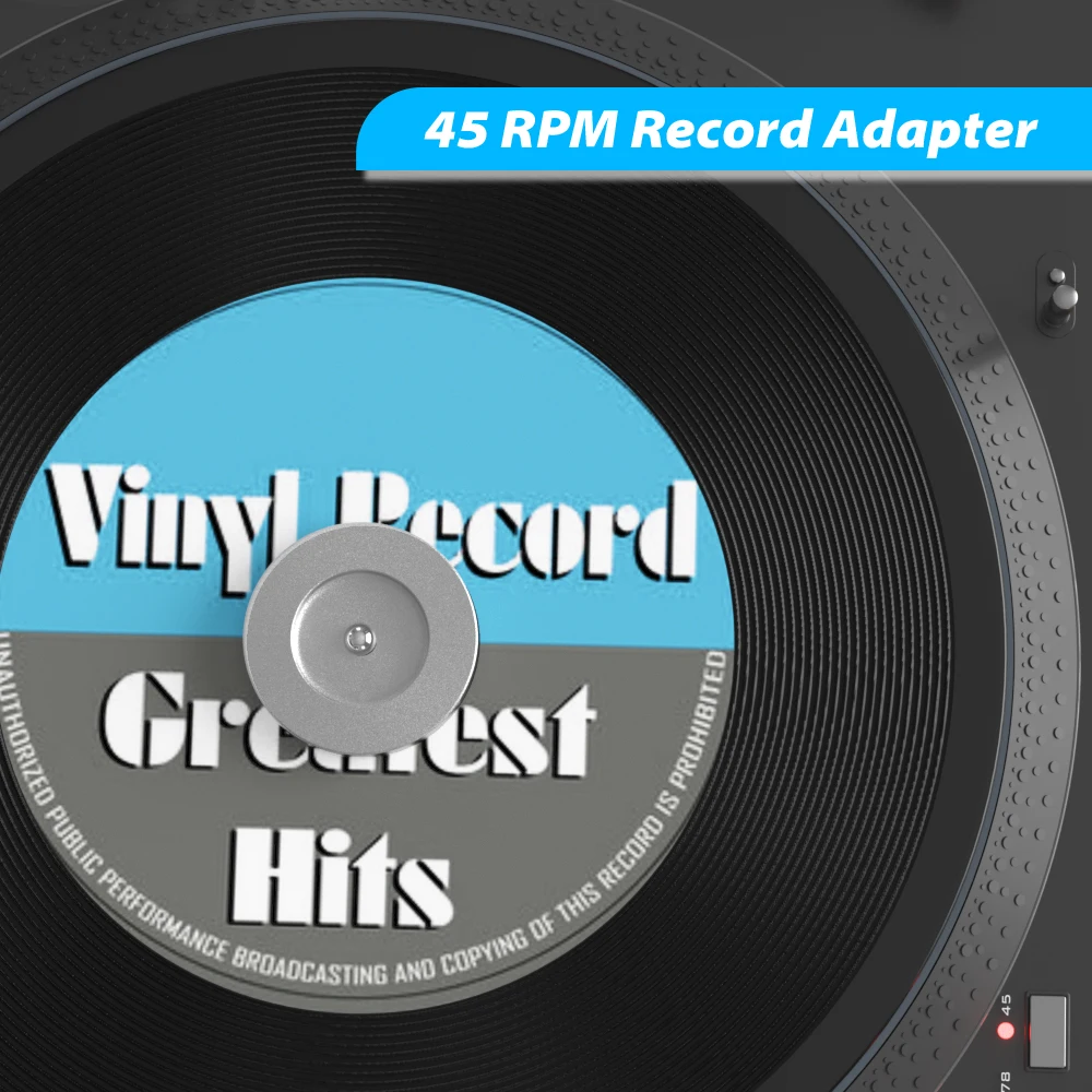 45 RPM แผ่นเสียงอะแดปเตอร์อลูมิเนียม 7 นิ้ว EP บันทึกแผ่นเสียงแผ่นเสียงไวนิล Record Center Adapter