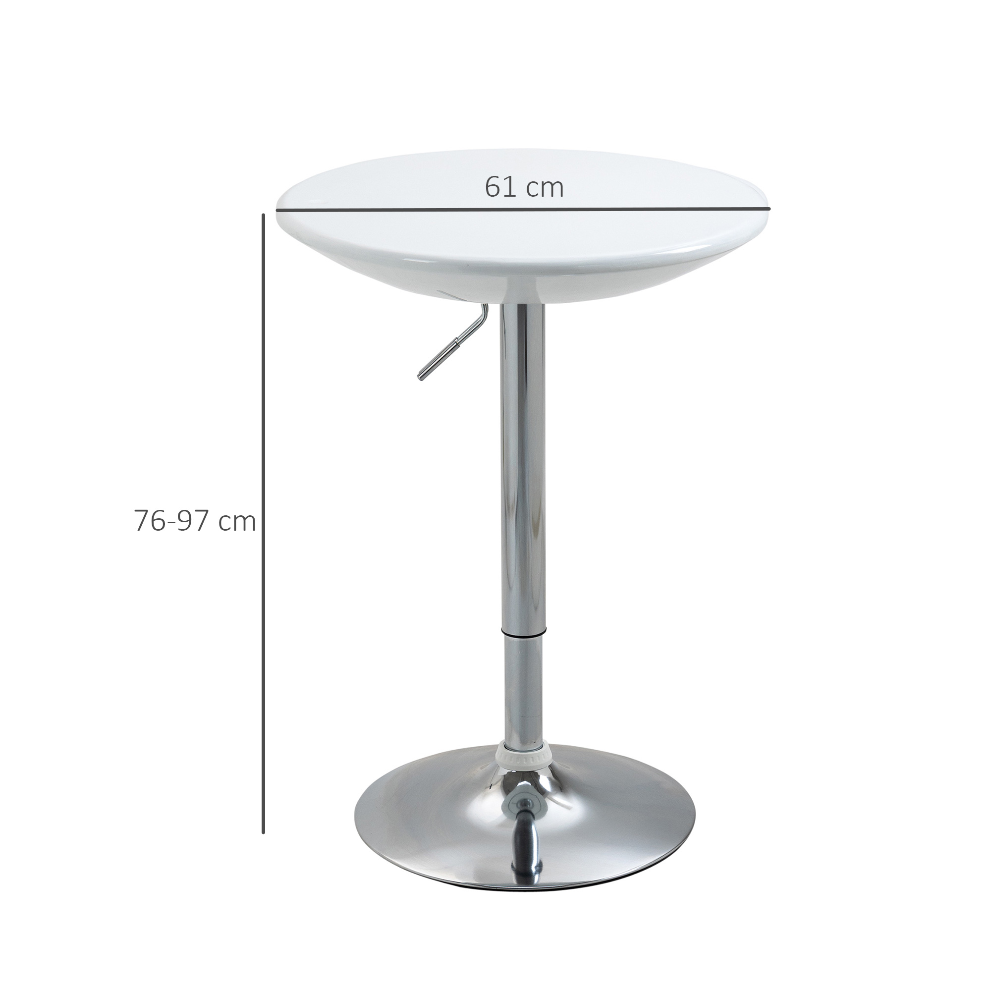 HOMCOM Painted Top Bistro Pub Table Adjustable Swivel Counter Home White