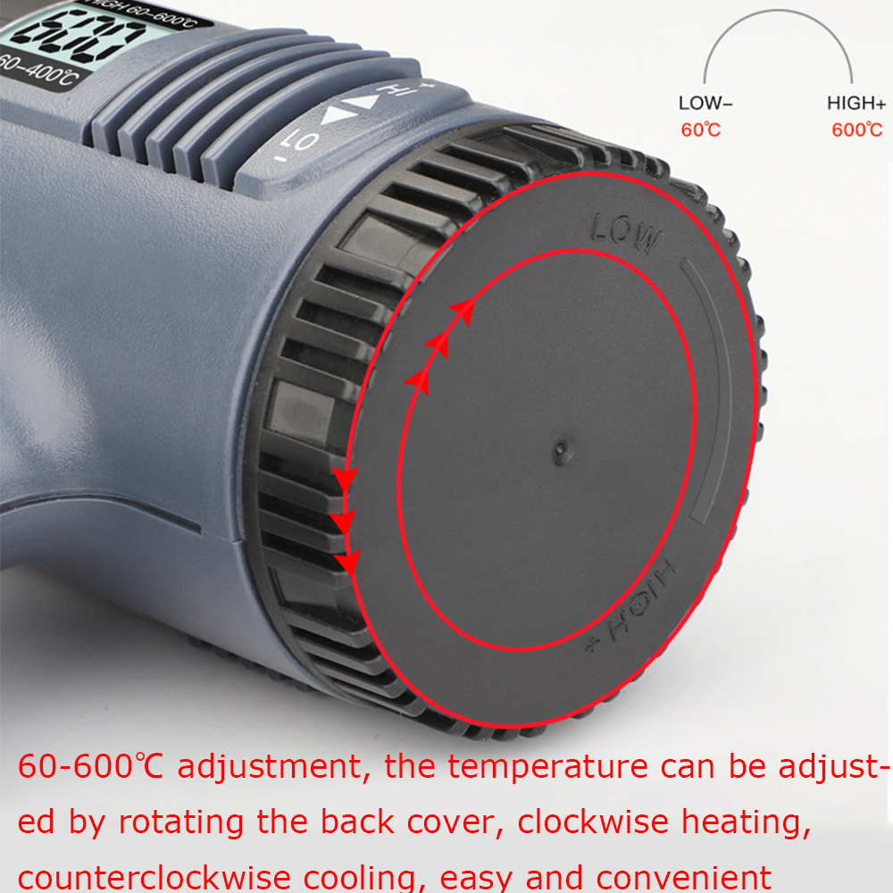 Pistola de calor de 220V/110V, pistola de aire caliente eléctrica avanzada Variable de 2000W, pistola de aire caliente avanzada, pistola de calor eléctrica ajustable con temperaturas