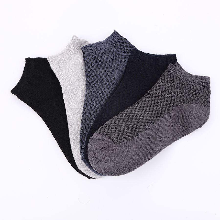 5 paires/lot hommes chaussettes bambou Fiber courte cheville chaussettes de haute qualité été hiver affaires respirant mâle chaussette courte Meias homme Sox