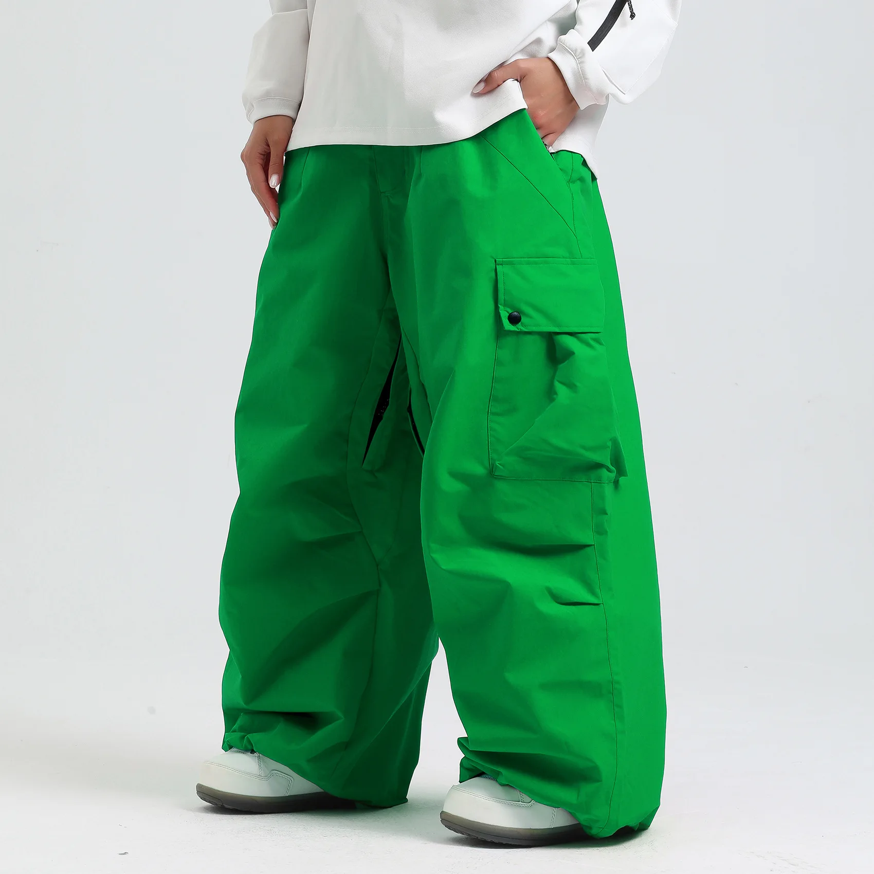 2025 gsou neve novo inverno ao ar livre calças de esqui de cintura solta para mulheres homens à prova dwaterproof água e quente profissional snowboard calças de esqui