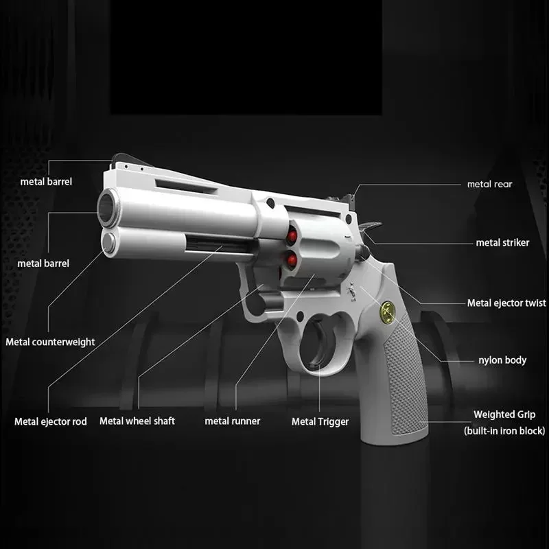ZP5 Revolver Soft Bullet Gun 357, simuliertes Auswurfspielzeug, Pistole für Erwachsene, Jungen und Kinder, Soft Bullet-Spielzeugpistole, Waffenmodell