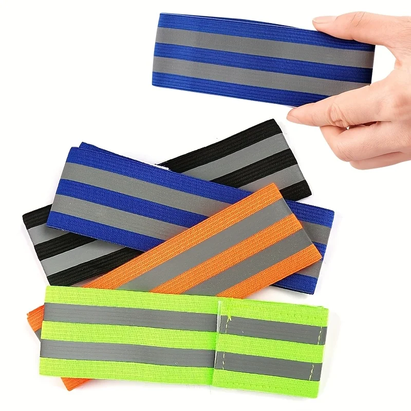 1. High brightness leg strap for bicycle night running, double reflective visible riding elastic strap for night warning