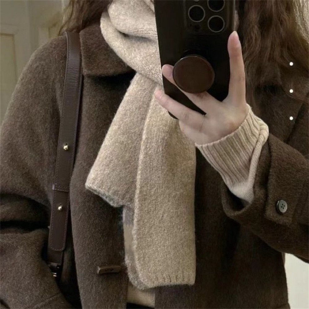 Pañuelo de cachemira para mujer, bufanda cálida con silenciador de mezcla de lana transpirable a la moda
