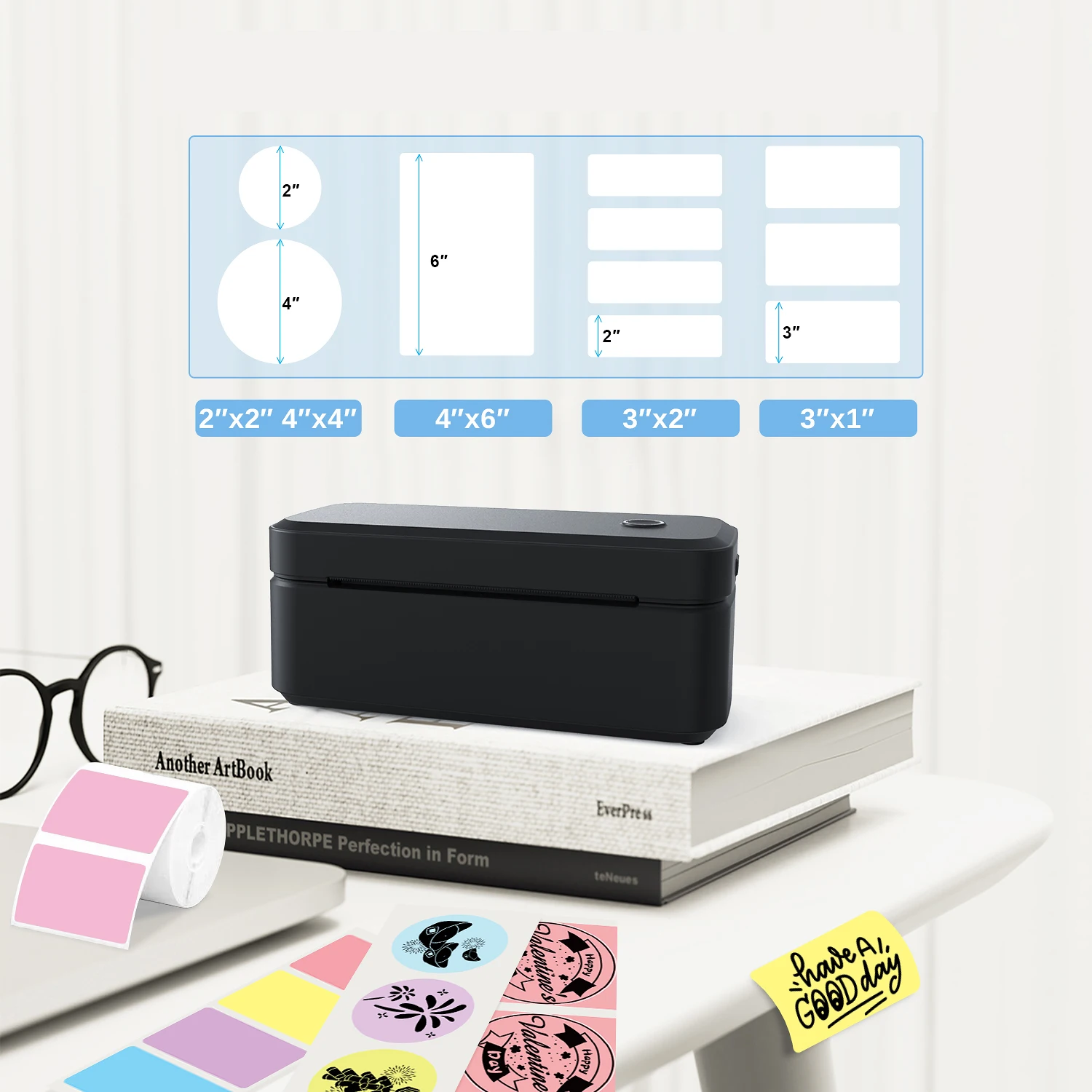 Marklife X4 Termiczna Drukarka Etykiet Przenośna Drukarka do Drukowania Pakietów Mailingowych 4x6 Bluetooth i Automatyczne Rozpoznawanie Etykiet