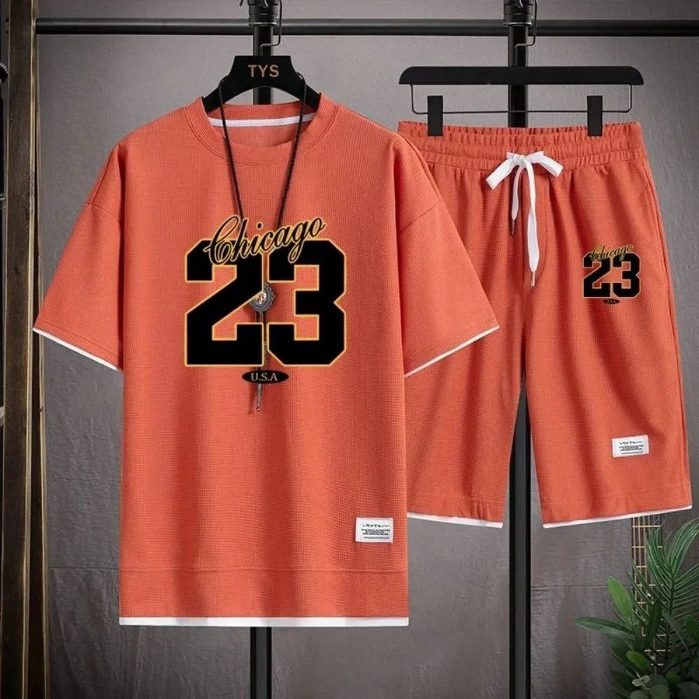Nueva camiseta de cuello redondo cómoda y transpirable de estilo coreano de alta calidad para hombre, top para exteriores con estampado digital de moda de verano