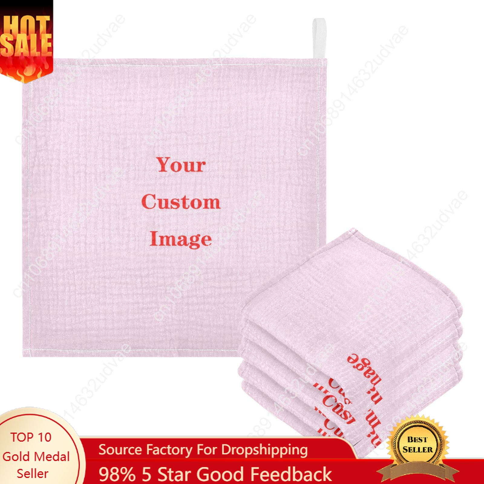 3/5PCS Baby Cotton Bath Towel Custom 4-Layer Gauze Face Washcloth Squares Hand Wipe Newborn Bathing Feeding Kids Handkerchief