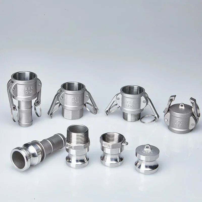 1/2 "3/4" 1 "304 ステンレス鋼ガーデンスプリンクラーカムロック継手アダプタバーブカムロッククイックディスコネクトホースポンプ継手