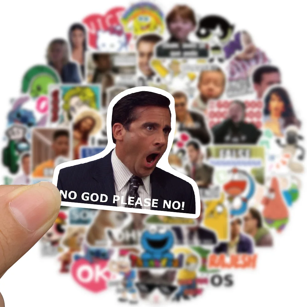 50/100PCS Funny Meme Stickers Graffiti Decals for Laptop Phone Case Notebook Water Bottle DIY Decor Waterproof Sticker Toy