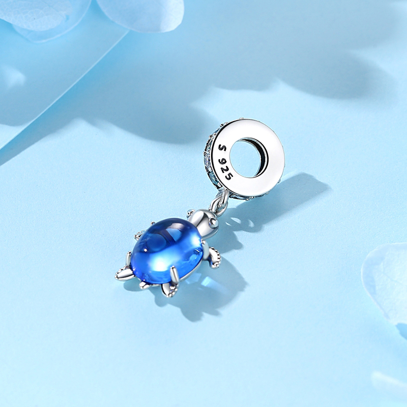 Original 925 Sterling Silber Charms Liebe Herz Schildkröte Murano Glas Anhänger Perlen Fit Pan Armband Halskette Schmuck Für Frauen