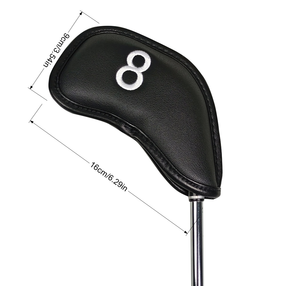 12 unids/set portátil PU Golf Club cubiertas de cabeza de hierro Protector de cabeza de Golf conjunto de cubierta de cabeza de hierro de Golf