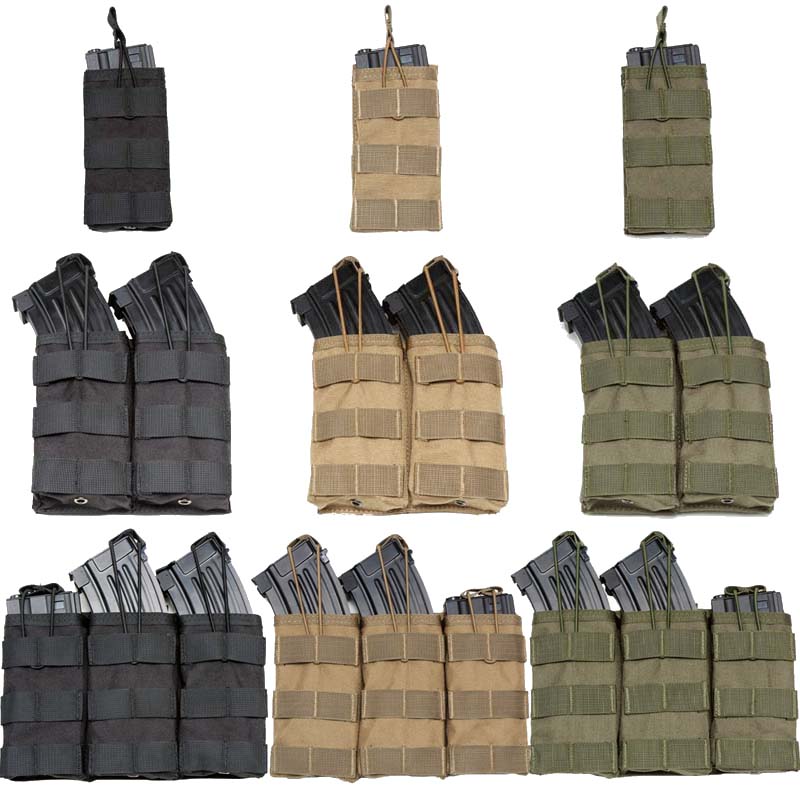 Охотничий жилет MOLLE, аксессуары, тактическая тройная сумка для картриджей, нейлон 1000D, пейнтбол, страйкбол, одинарный/двойной чехол для журналов