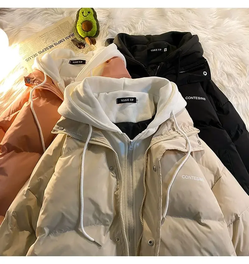 Chaqueta gruesa de algodón para mujer, abrigo multifuncional con cremallera, dos bolsillos falsos, ropa de ocio, moda coreana, invierno, Y2K