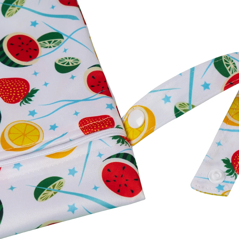 Saco de fraldas secas e molhadas reutilizáveis, multi funções, impermeável, impressões de moda, bolso único, lidar com wetbags, atacado, 30x40cm