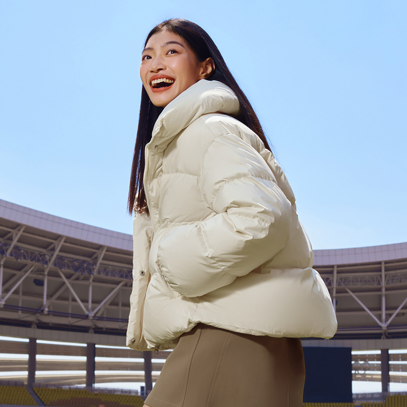 Semir Daunen jacke Frauen übergroße sanfte 2023 Winter neue Stehkragen einfache vielseitige Brot mantel
