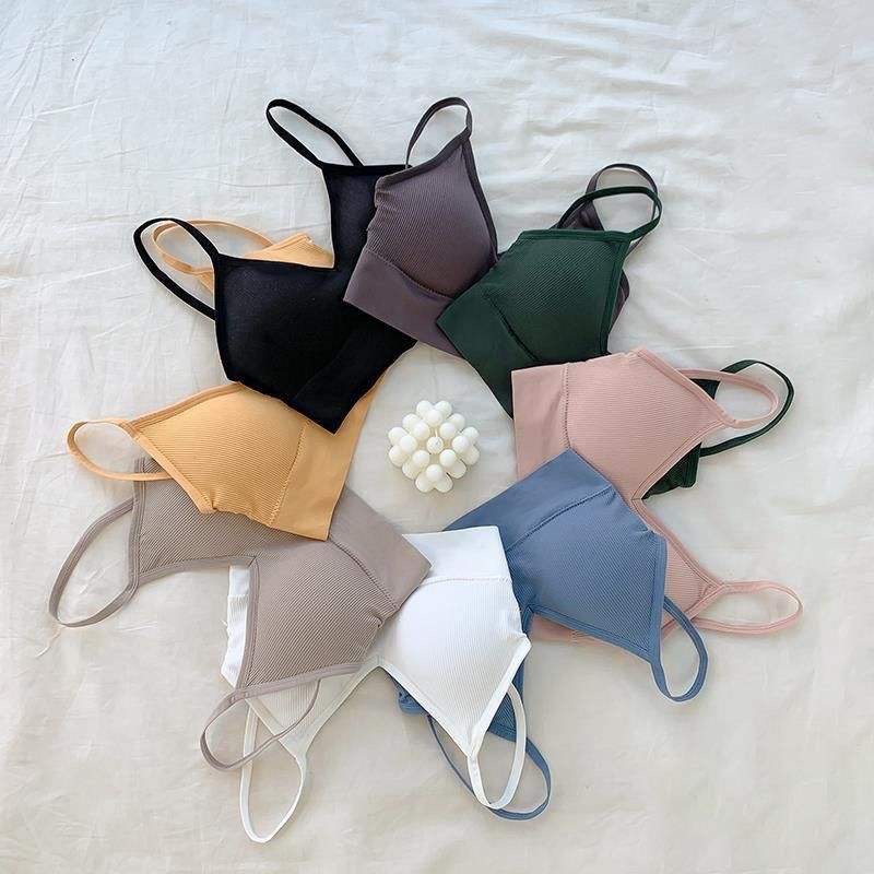Sujetador deportivo sin costuras con parte de atrás bonita cruzada, ropa interior ajustada elástica roscada, Top corto Simple transpirable, chaleco sin mangas, ropa informal