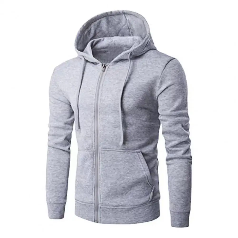 Herrenmode-Fleece-Sweatshirt mit Reißverschluss, lockerer, lässiger Kapuzenpullover für Frühling und Herbst