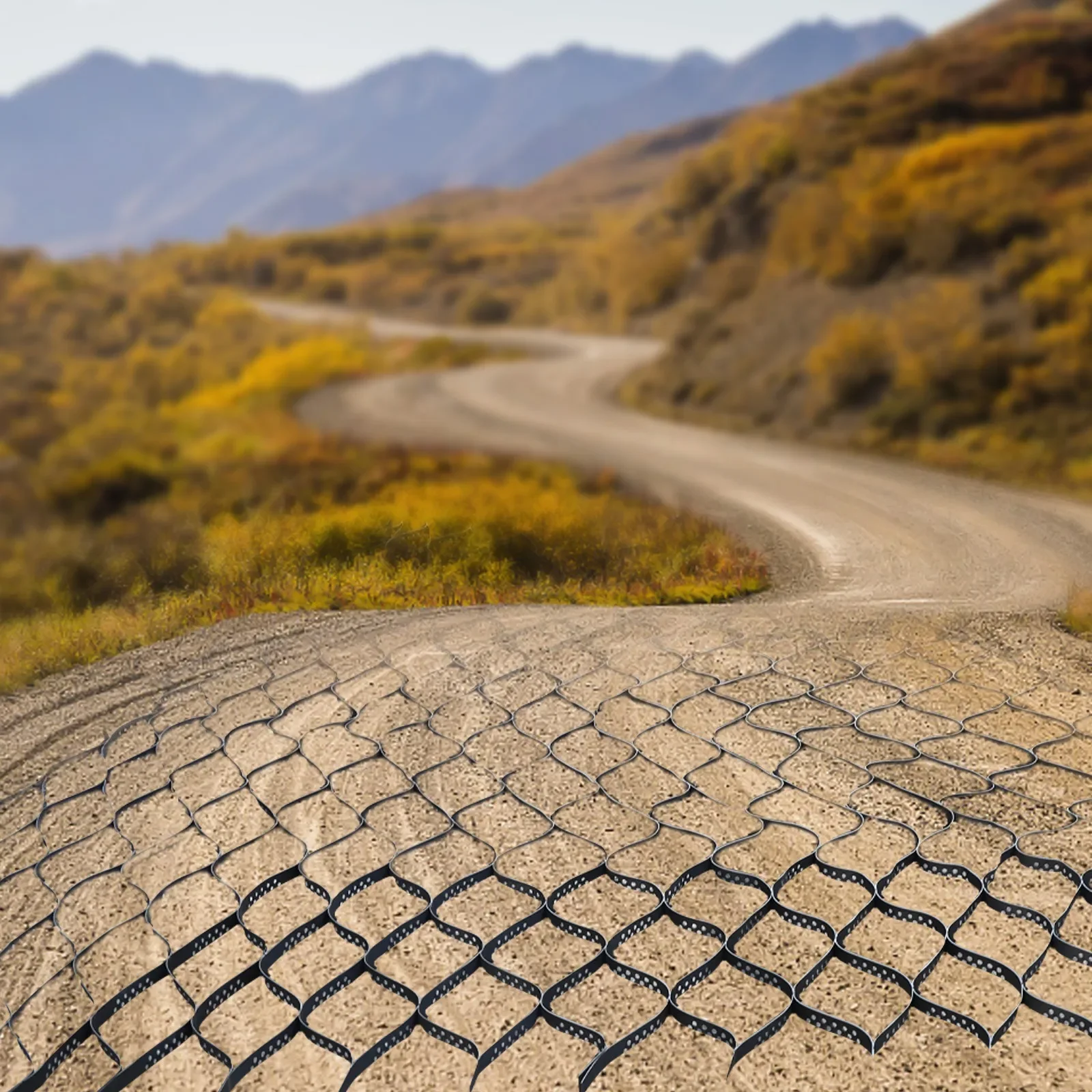 2" Thick Geo Grid Ground Stabilization Grid for Swelling Soil | Collapsible Geogrid w/ Heavy Duty Load Bearing & Erosion Control