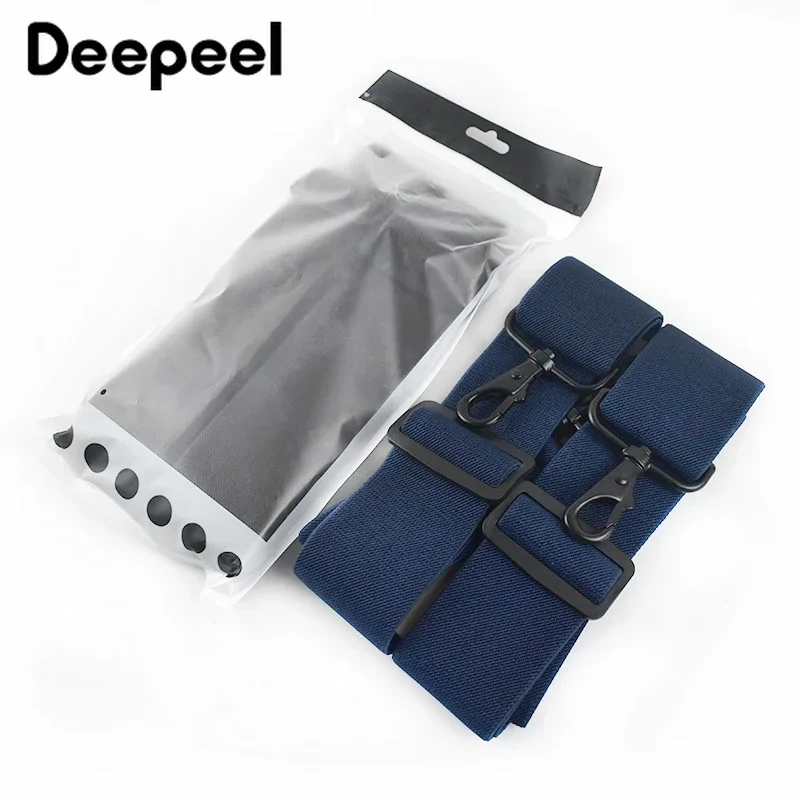 1Pc Deepeel 5*120cm Nieuwe Mode Brede heren Jarretel Broek Zwarte Haak Gesp 4 Clip Stretch Mannelijke jockstrap Werk Bretels Accessoire