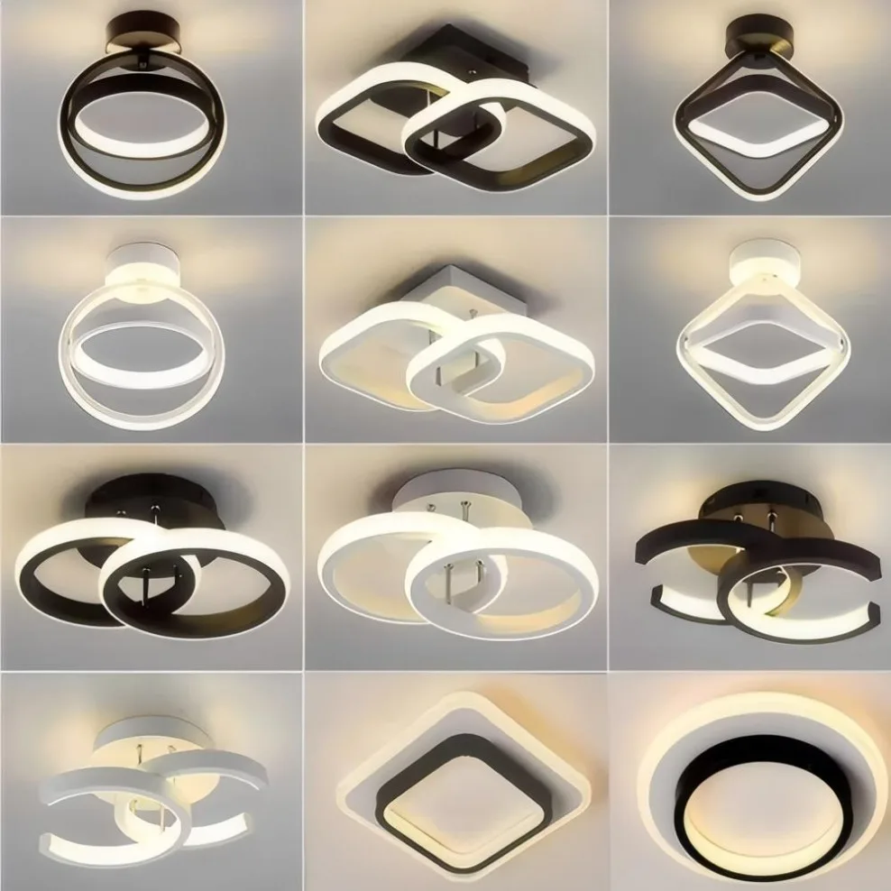Luces LED modernas para techo de pasillo, iluminación Nodic para el hogar, montaje en superficie Led para dormitorio, sala de estar, pasillo, iluminación de 3 colores