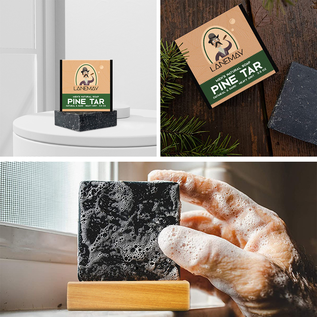 Men's Natural Soap Men's Pine Tar Soap Handmade Bright Pine Tar Soap Sterilizing And Descaling Soap Bathing Soap