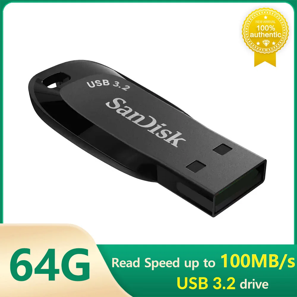 SanDisk USB 3.2 USB-Flash-Laufwerk 64 GB Pen Drive Memory Stick CZ410 Preto U Disco Mini-Stick