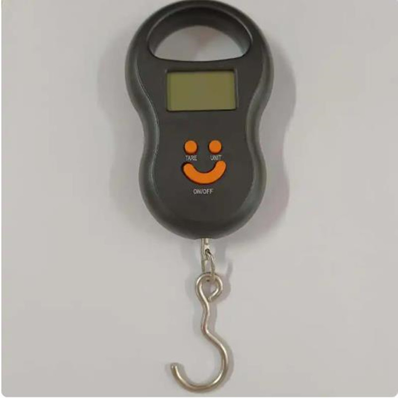 Báscula colgante electrónica negra de 50Kg/10g, báscula Digital LCD con retroiluminación, pesas de pesca, báscula de bolsillo para equipaje