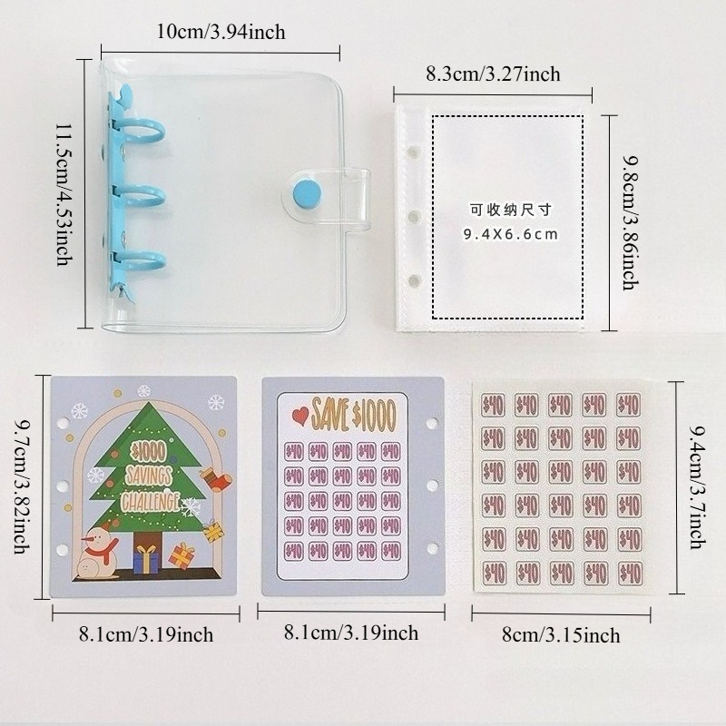 Creative Savings Deposit Bag, Cash Ledger, Mini Savings Binder, Binder Envelope Savings Challenge Book, Mini Budget Hanging Chart