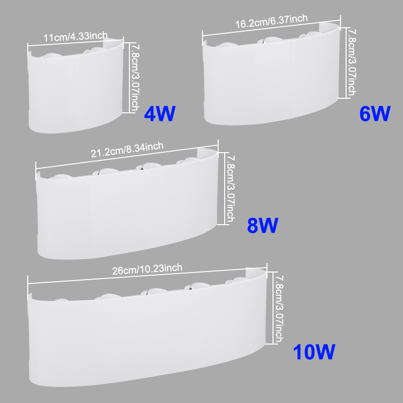 LED 벽 조명 방수 IP65 야외 벽 램프 정원 베란다 조명 장식 정원 마당 욕실 침실 거실 AC85-265V