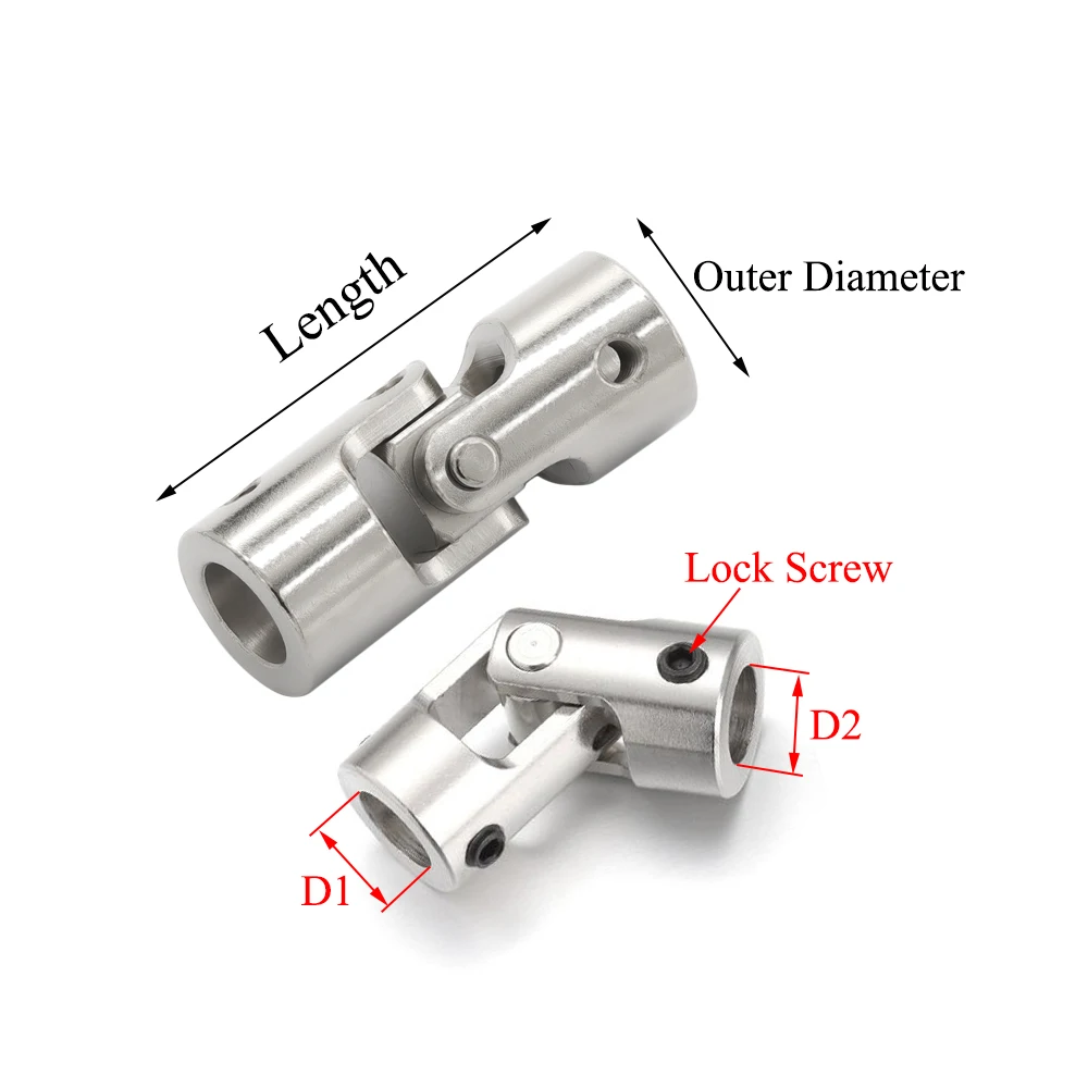 RC เรือรถ SHAFT Coupler โลหะ Cardan Joint มอเตอร์เชื่อมต่อ Universal Joint Coupling Gimbal 2/2.3/3/3.17/4/5/6/8/10/12 มม.