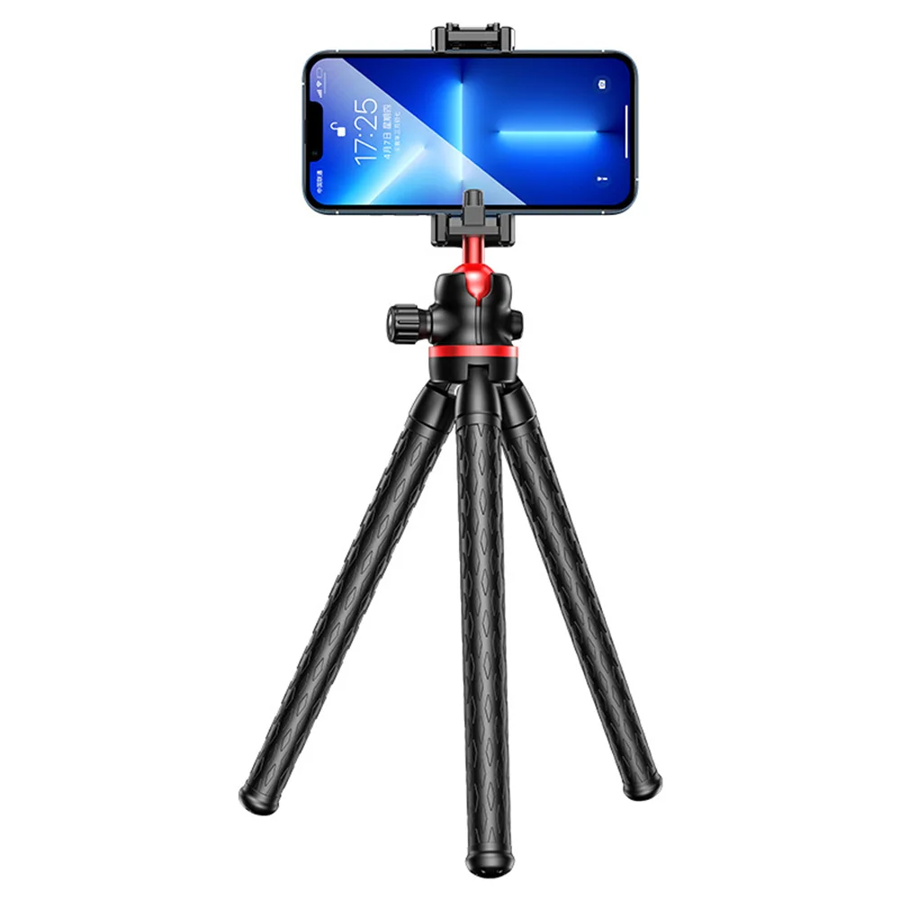 FANGTUOSI Soporte de trípode de pulpo flexible para soporte móvil DSLR Trípode de diseño 2 en 1 con soporte ajustable Zapata fría Tornillo de 1/4''