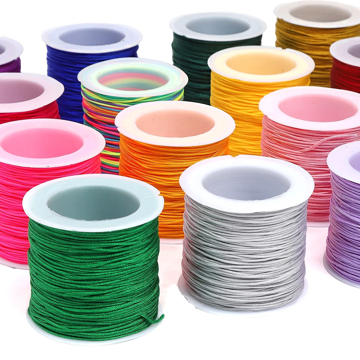 50 M/ม้วน 0.8 มม.ด้ายไนลอนจีน Knot สร้อยข้อมือ Braided String สําหรับ DIY Tassels Beading String เครื่องประดับทํา