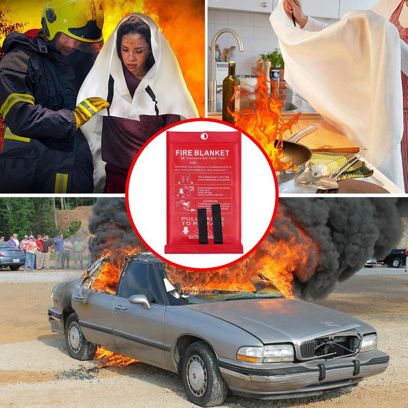 Fire Blanket Fire Blankets To Smother A Kitchen Fire 1x1m Fire Retardant Blanket Fire Suppression Blanket For Camping Grill Car