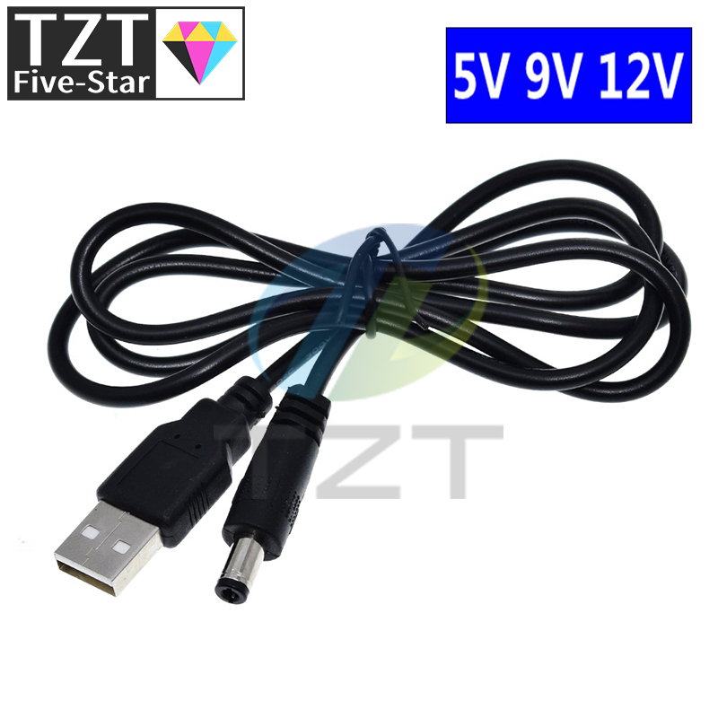 TZT 1/3 шт. USB Power Boost Line DC 5 В в DC 9 В/12 В Step UP модуль USB-конвертер адаптер маршрутизатор кабель 2,1x5,5 мм вилка