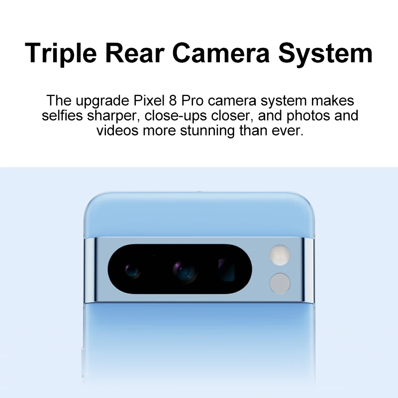 Google Pixel 8 Pro 5G Smartphone Google Tensor G3 6,7 "NFC Android 14 IP68 resistente al polvo/agua Cámaras de 50MP Versión global