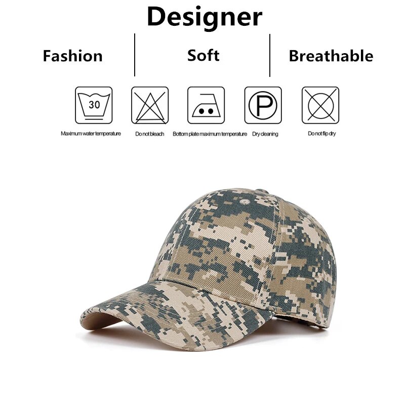 Unisex Light Plate Army Camouflage Baseball Caps Frühling und Herbst Outdoor Verstellbare Freizeithüte Sonnenschutzhut