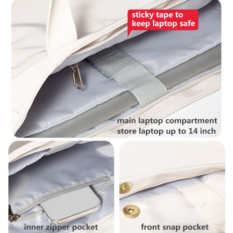 Bolsa tote feminina de lona à prova de choque para laptop, 14 polegadas, para macbook air pro, huawei, dell, asus, acer, xiaomi, hp, notebook, pasta