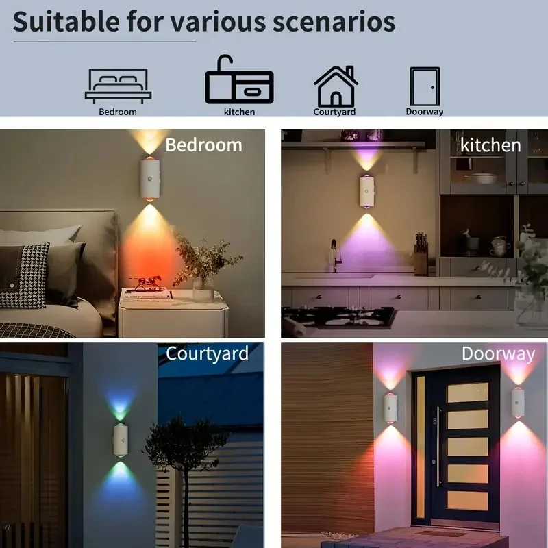 1/2/4 PCS Smart LED Nachtlicht mit Bewegungssensor USB wiederaufladbar RGB Gradient Ambient Wandlampe für Schlafzimmer Schreibtisch Schrank Dekor