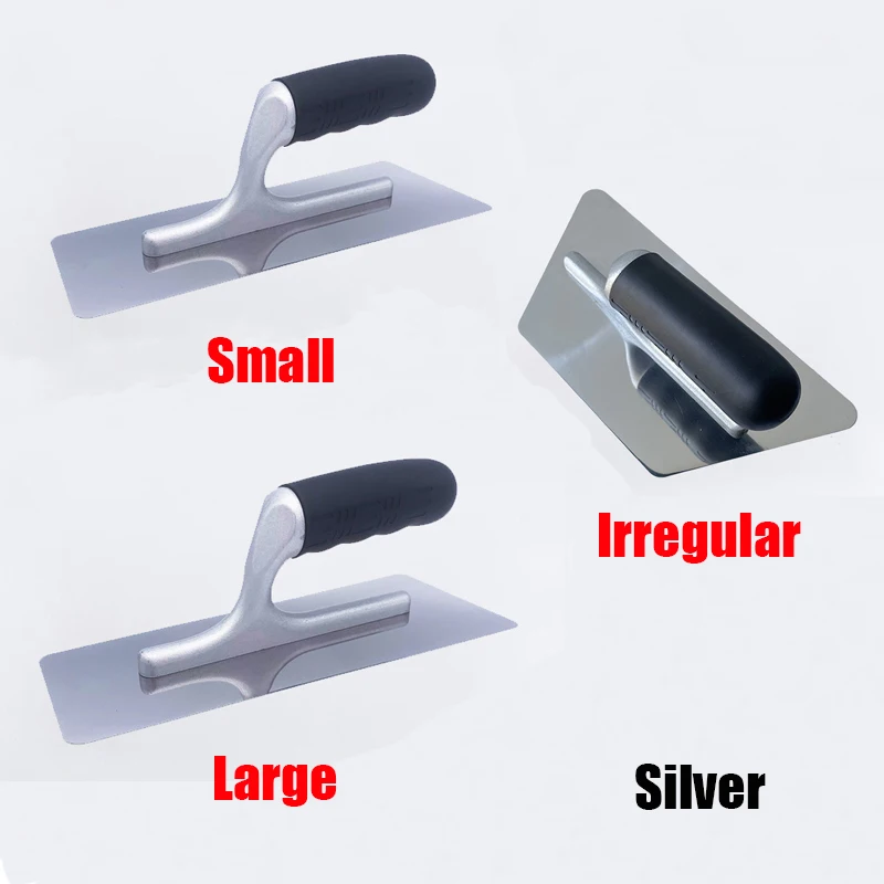 T50 พลาสเตอร์ฉาบปูนฉาบทองสแตนเลสสตีลยาง Handle Skimming เกรียงฉาบปูนผนังเครื่องมือก่อสร้างสีเครื่องมือ