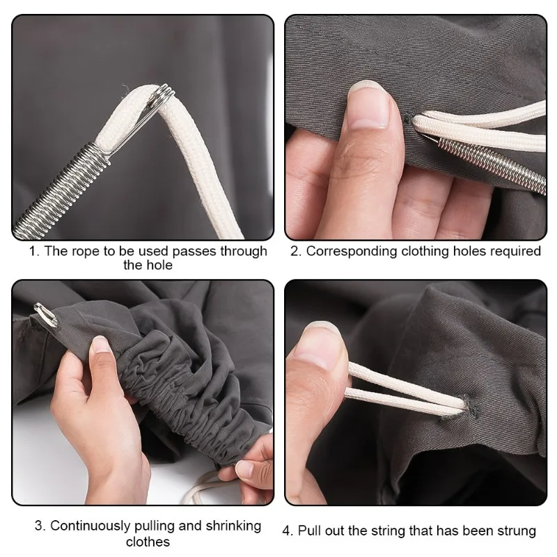 1/10Pcs Rope Threading Tool Bendable Spring Drawstring Threader Clip Drawstring Thread Multi Functional DIY Sewing Accessories
