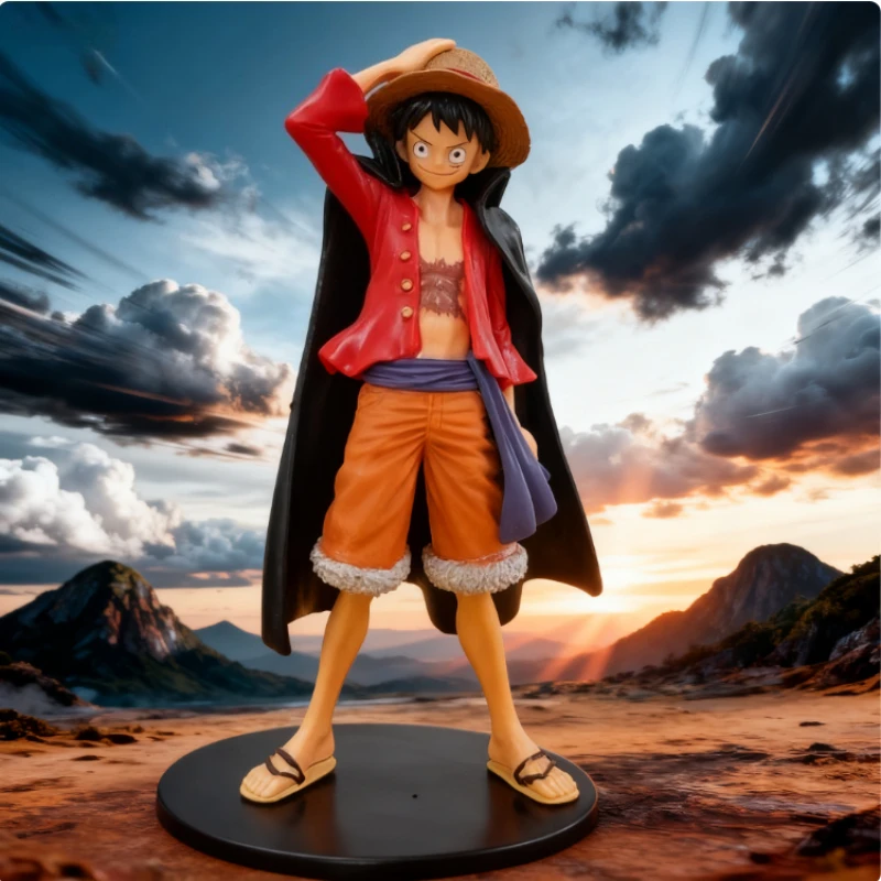 Bandai 15cm integrado luffy chapéu vestindo boneca de ação estátua anime personagem pvc modelo boneca série brinquedo presente para crianças
