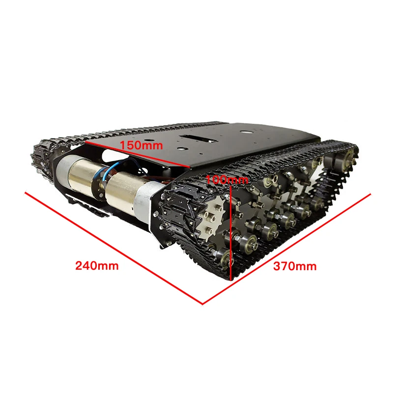 Tải Trọng Lớn Kim Loại Khung Gầm Xe Tăng Kim Loại Theo Dõi Giảm Sốc Bánh Xích Khung Xe Robot Thông Minh + Cao Cấp Động Cơ Lắp Ráp
