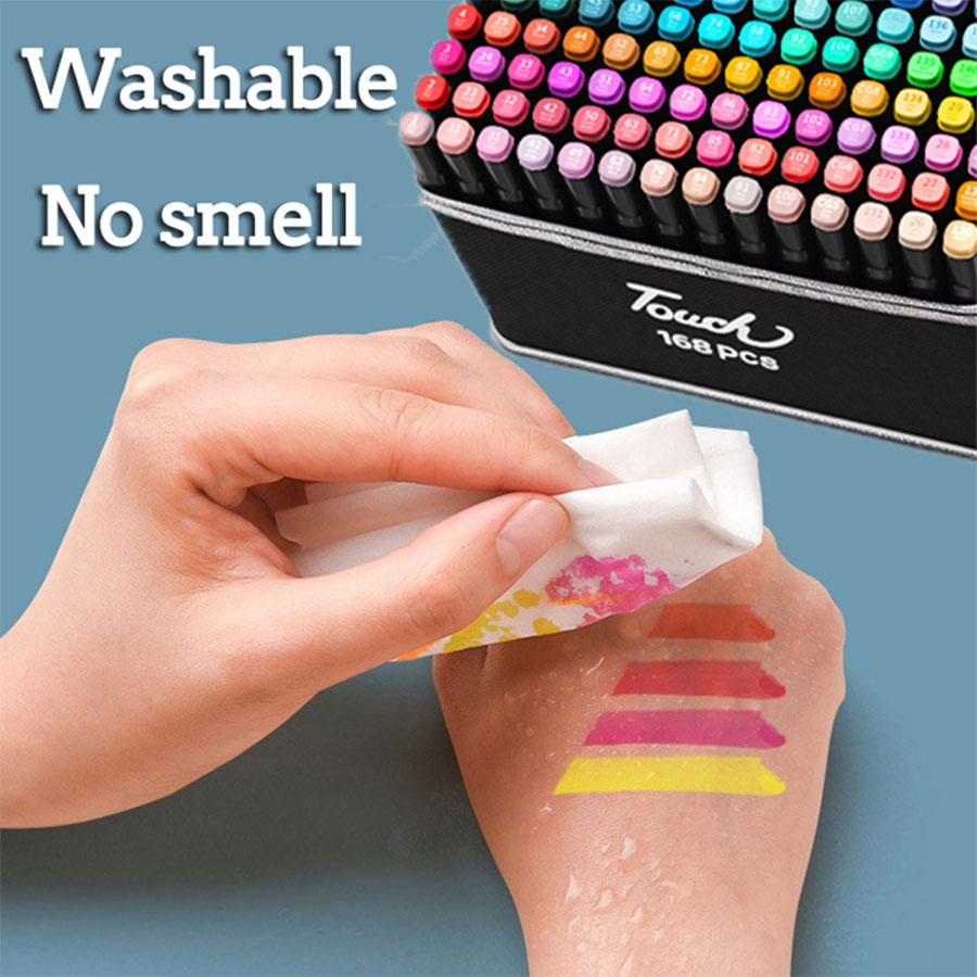 12-262 色ダブルペン先マーカーブラシペンセット絵画蛍光ペン学校画材アーティスト文具