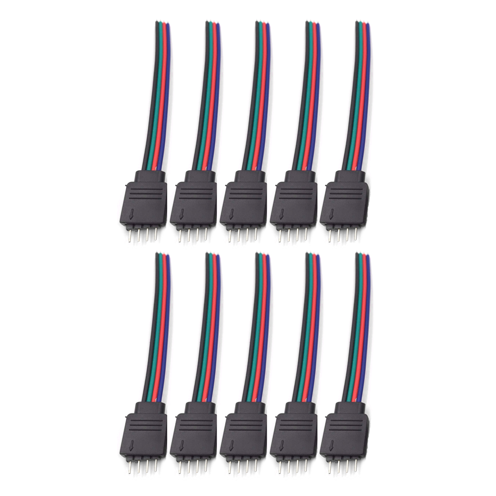 Connettori RGB maschio e femmina a 4 pin, adattatori per cavi e fili per strisce luminose a LED, adatti per strisce luminose a LED SMD 3528 5050