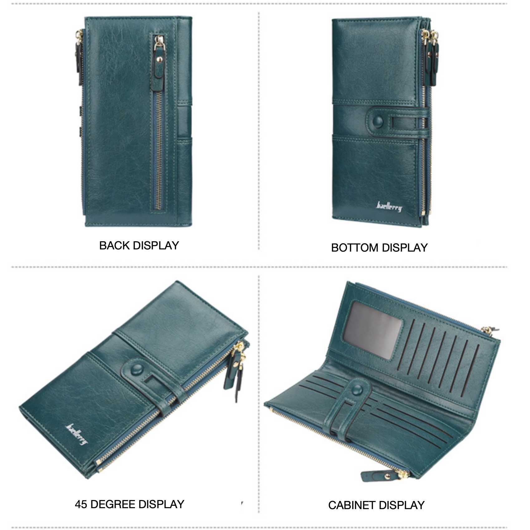 ขนาดใหญ่ความจุ Double Zipper BUCKLE กระเป๋าสตางค์หนังยาวสําหรับผู้หญิงแฟชั่น Multi-Slot กระเป๋าคลัทช์ VINTAGE กระเป๋าใส่เหรียญ